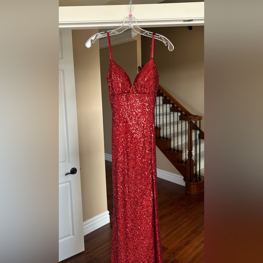 Sherri Hill Red Sequin Dress